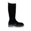 Mulher Exe Shoes Botas*Bota Alta B077-H505 Em Relevo Preto
