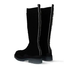 Mulher Exe Shoes Botas*Bota Alta B077-H505 Em Relevo Preto