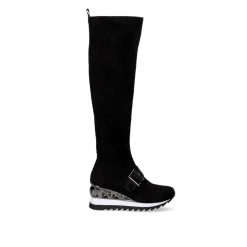 Mulher Exe Shoes Botas*Bota Alta Com Cunha Assimetrica Y2327-H501 Em Preto