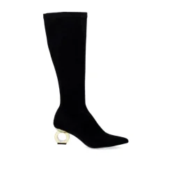 Mulher Exe Shoes Botas*Bota Alta Com Salto Circular Bruna-622 Preto