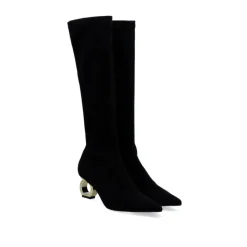 Mulher Exe Shoes Botas*Bota Alta Com Salto Circular Bruna-622 Preto