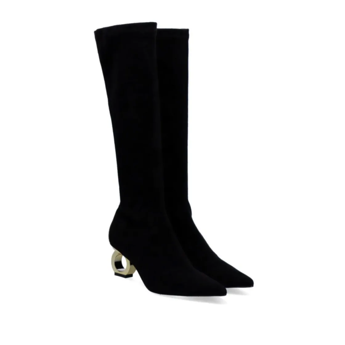 Mulher Exe Shoes Botas*Bota Alta Com Salto Circular Bruna-622 Preto