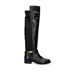 Mulher Exe Shoes Botas*Bota Alta De Couro 320Wx Em Preto Com Detalhes Dourados