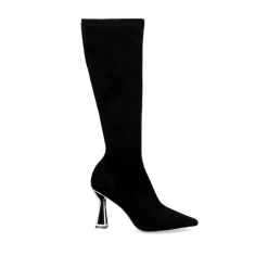 Mulher Exe Shoes Botas*Bota Alta De Microfibra Com Salto Belinda-510 Preto