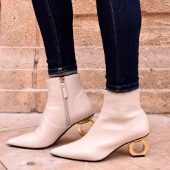 Mulher Exe Shoes Botinhas*Bota De Salto Circular Bruna-612 Ice