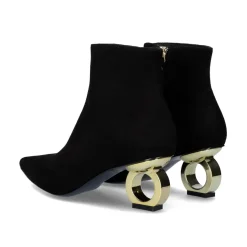 Mulher Exe Shoes Botinhas*Bota De Salto Circular Bruna-612 Preto