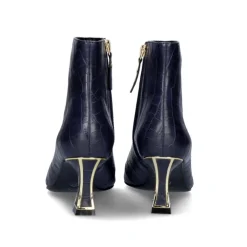 Mulher Exe Shoes Botinhas*Bota De Salto Fino Erica-311 Azul Croco