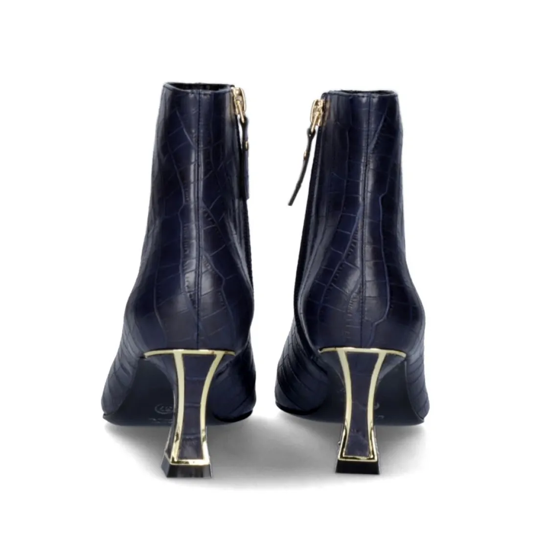 Mulher Exe Shoes Botinhas*Bota De Salto Fino Erica-311 Azul Croco