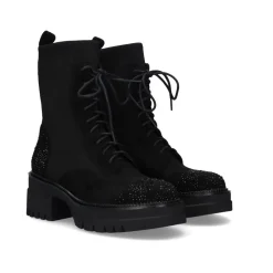 Mulher Exe Shoes Botins*Bota Estilo Militar B079-F150 Preto