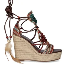 Mulher Exe Shoes Cunhas*Cunha Montana-705 Vermelho