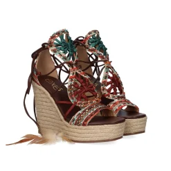 Mulher Exe Shoes Cunhas*Cunha Montana-705 Vermelho