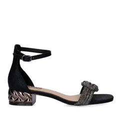 Mulher Exe Shoes Sandálias De Salto*Exe Katy-689 Sandalia Preta De Salto Baixo