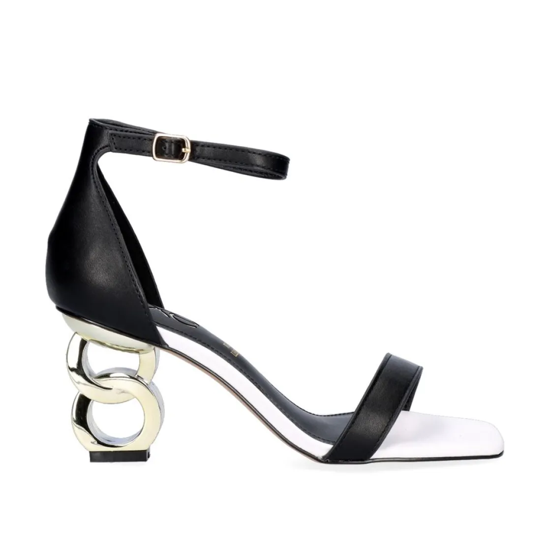 Mulher Exe Shoes Sandálias De Salto*Low Heeled Sandal Lilian-055 Preto Branco