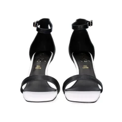 Mulher Exe Shoes Sandálias De Salto*Low Heeled Sandal Lilian-055 Preto Branco