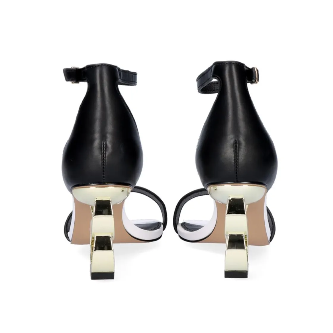 Mulher Exe Shoes Sandálias De Salto*Low Heeled Sandal Lilian-055 Preto Branco
