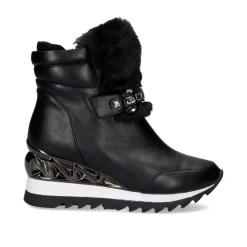 Mulher Exe Shoes Botins*Meias Boot Tenis Com Cabelo Em Preto Y2327-J88