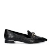 Mulher Exe Shoes Calçados Baixos*Mocassim Com Corrente Em Dourado Verona-171 Em Preto Croco
