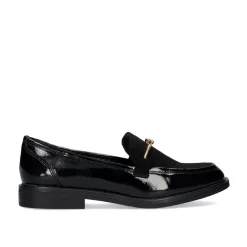 Mulher Exe Shoes Calçados Baixos*Mocassim Com Detalhe Dourado Virginia-489 Em Preto