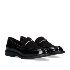 Mulher Exe Shoes Calçados Baixos*Mocassim Com Detalhe Dourado Virginia-489 Em Preto