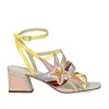 Mulher Exe Shoes Sandálias De Salto*Nova Sandalia De Salto Baixo Luisa-400 Amarelo
