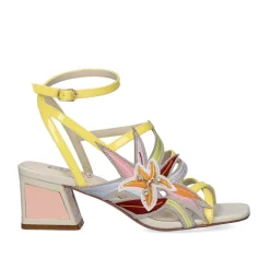 Mulher Exe Shoes Sandálias De Salto*Nova Sandalia De Salto Baixo Luisa-400 Amarelo