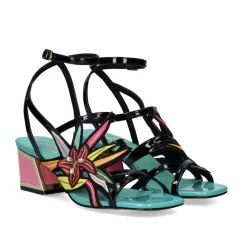 Mulher Exe Shoes Sandálias De Salto*Nova Sandalia De Salto Baixo Luisa-400 Preto