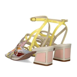 Mulher Exe Shoes Sandálias De Salto*Nova Sandalia De Salto Baixo Luisa-400 Amarelo