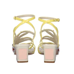 Mulher Exe Shoes Sandálias De Salto*Nova Sandalia De Salto Baixo Luisa-400 Amarelo