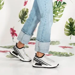 Mulher Exe Shoes Sneakers Mujer*Plataforma De Tenis Ex9210A Branco Brilhante