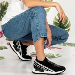 Mulher Exe Shoes Sneakers Mujer*Plataforma De Tenis Ex9210A Preto Brilhante