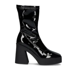Mulher Exe Shoes Botins*Salto Alto Vf1668-1A Em Couro Envernizado