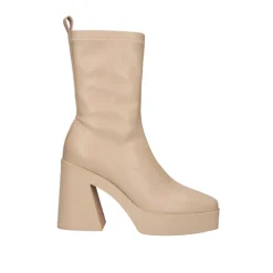 Mulher Exe Shoes Botins*Salto Alto Vf1668-1A Em Nude