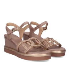 Mulher Exe Shoes Cunhas*Sandalia Com Cunha Ipanema-952 Rosa Dourado