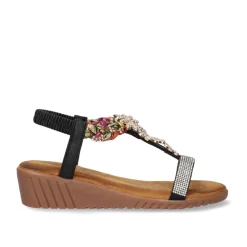 Mulher Exe Shoes Cunhas*Sandalia Cunha Exe Confort 721-Ex27 Preto