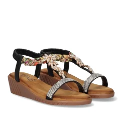 Mulher Exe Shoes Cunhas*Sandalia Cunha Exe Confort 721-Ex27 Preto