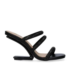 Mulher Exe Shoes Sandálias De Salto*Sandalia De Salto Alto Maggie-822 Strass Preta