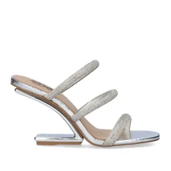 Mulher Exe Shoes Sandálias De Salto*Sandalia De Salto Alto Maggie-822 Strass Prata