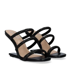 Mulher Exe Shoes Sandálias De Salto*Sandalia De Salto Alto Maggie-822 Strass Preta