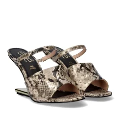 Mulher Exe Shoes Sandálias De Salto*Sandalia De Salto Alto Maggie-865 Cobra Beige