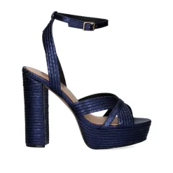 Mulher Exe Shoes Sandálias De Salto*Sandalia De Salto Alto Ophelia-832 Snake Blue