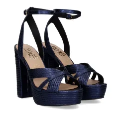 Mulher Exe Shoes Sandálias De Salto*Sandalia De Salto Alto Ophelia-832 Snake Blue