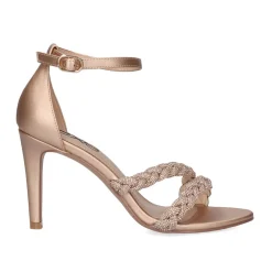 Mulher Exe Shoes Sandálias De Salto*Sandalia De Salto Alto Rebeca-241 Rosa Dourado