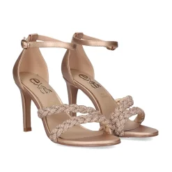 Mulher Exe Shoes Sandálias De Salto*Sandalia De Salto Alto Rebeca-241 Rosa Dourado
