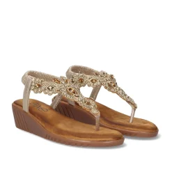 Mulher Exe Shoes Sandálias Planas*Sandalia Exe Confort 721-Ex21 Dourado