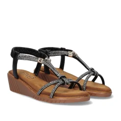 Mulher Exe Shoes Sandálias Planas*Sandalia Exe Confort 721-Ex16 Preto