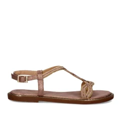 Mulher Exe Shoes Sandálias Planas*Sandalia Plana Allison-300 Rosa Dorado