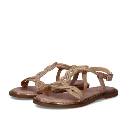 Mulher Exe Shoes Sandálias Planas*Sandalia Plana Allison-300 Rosa Dorado