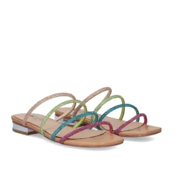 Mulher Exe Shoes Sandálias Planas*Sandalia Plana Amelia-669 Strass Multicolor