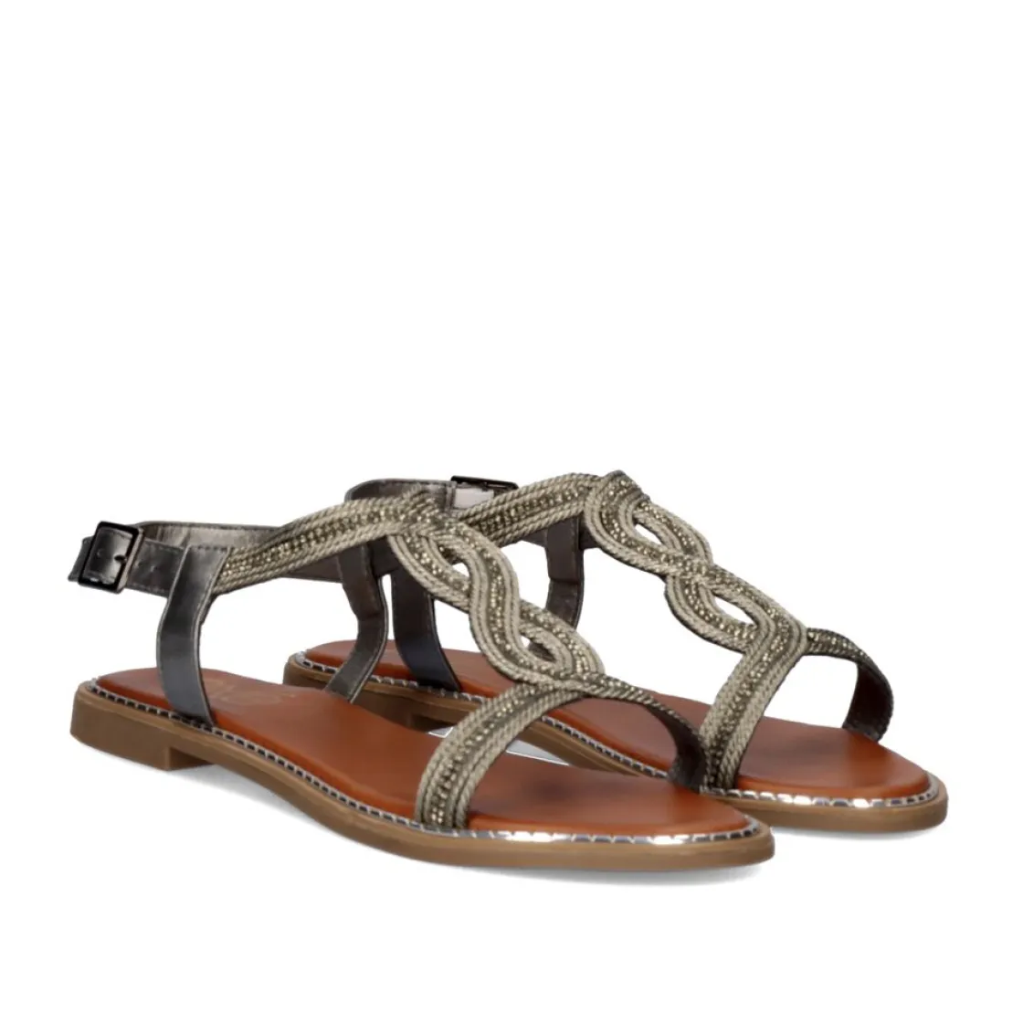 Mulher Exe Shoes Sandálias Planas*Sandalia Plana P3300-362 Pewter