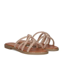 Mulher Exe Shoes Sandálias Planas*Sandalia Plana 23V P3375-74 Rosa Ouro